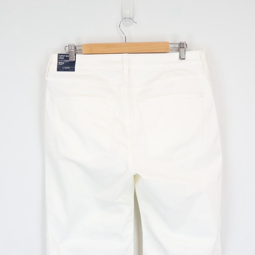 J.Crew Factory Curvy Wide Leg Cropped Jean Allday Stretch White 32 Petite NWT - Picture 8 of 10